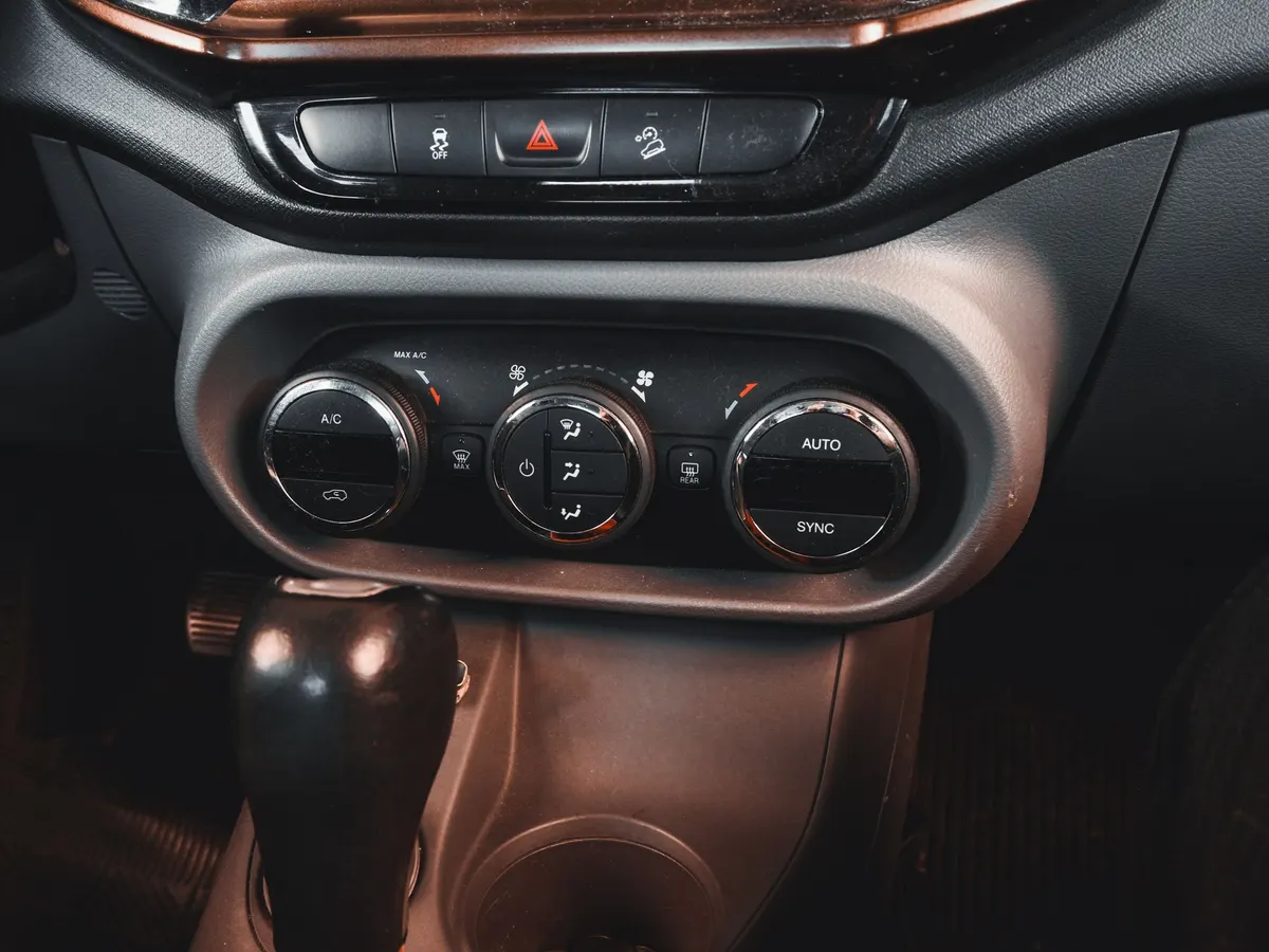 Air vents and climate controls on a car dashboard